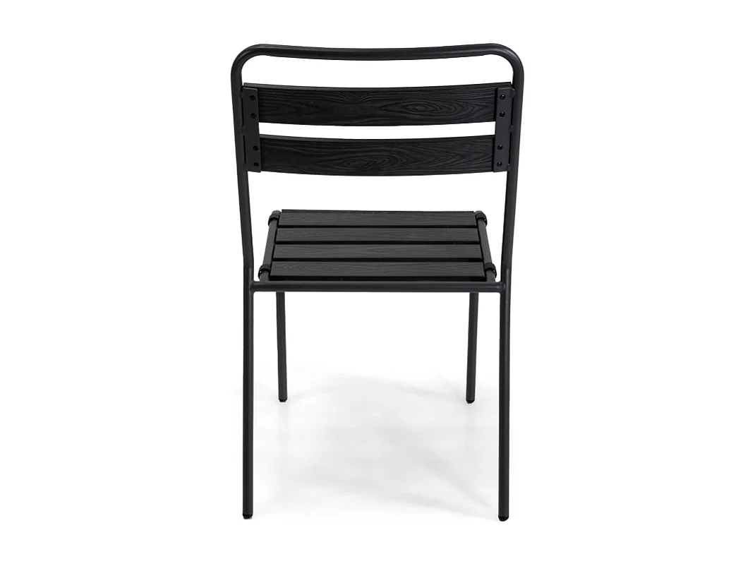 Sedia metallo Loki antracite con polywood cm 46x60h45/86