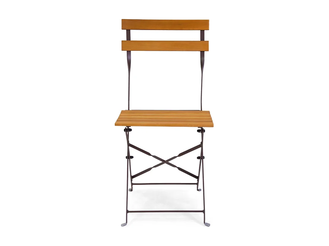 Sedia pieghevole metallo Tego con seduta e schienale in legno cm 42x48h45/85