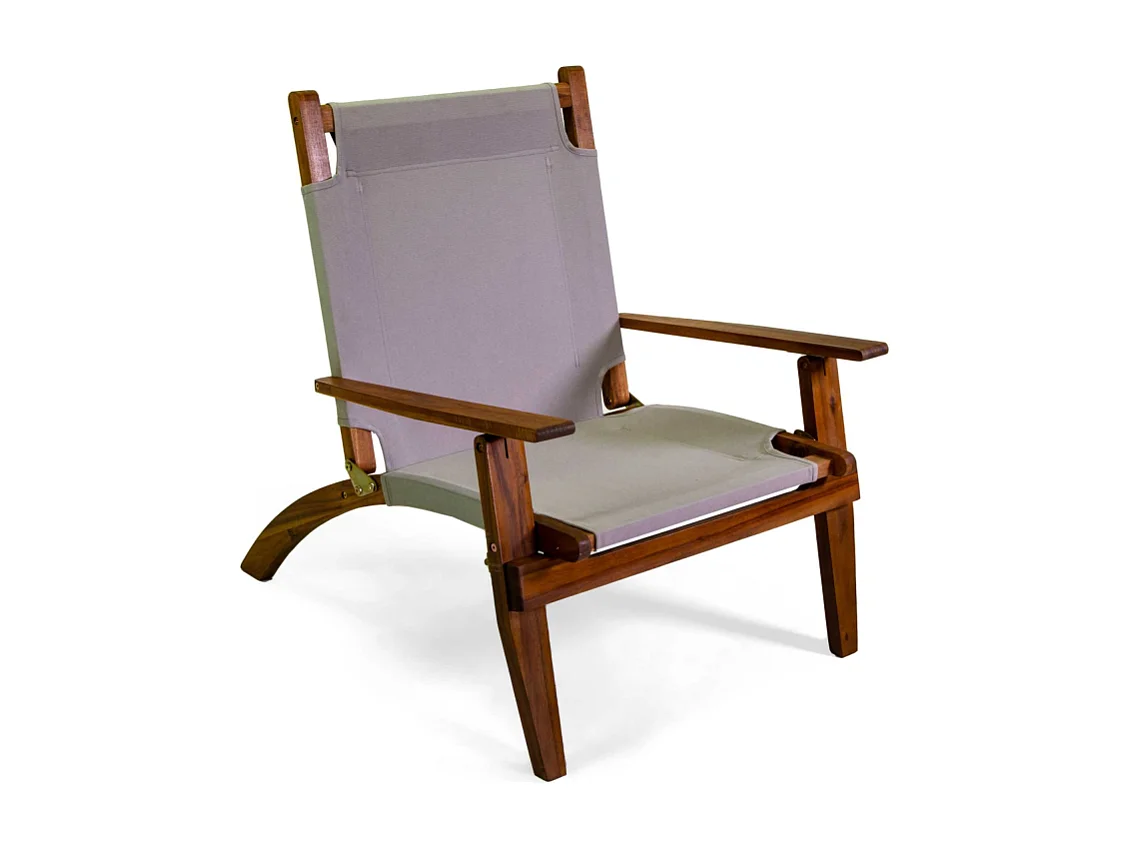 Poltrona legno Diane con tessuto grigio cm 76x89h91