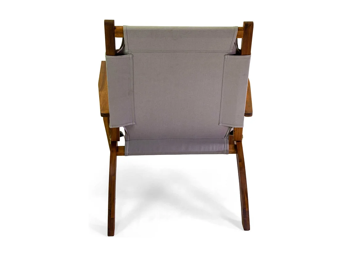 Poltrona legno Diane con tessuto grigio cm 76x89h91