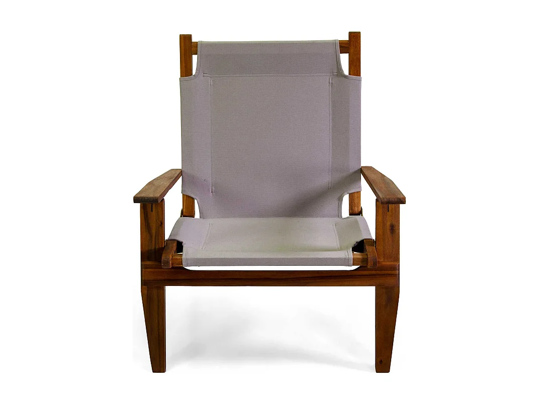 Poltrona legno Diane con tessuto grigio cm 76x89h91