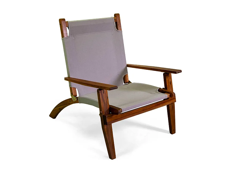 Poltrona legno Diane con tessuto grigio cm 76x89h91