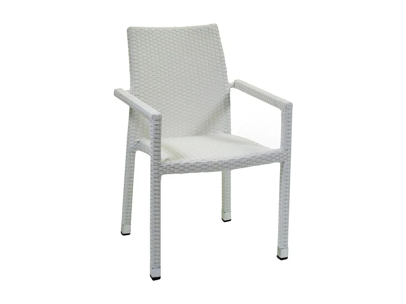 Poltrona adila polyrattan bianco ghiaccio quadro cm 60x61h44/46/65/88