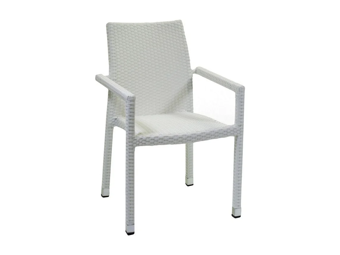 Poltrona adila polyrattan bianco ghiaccio quadro cm 60x61h44/46/65/88