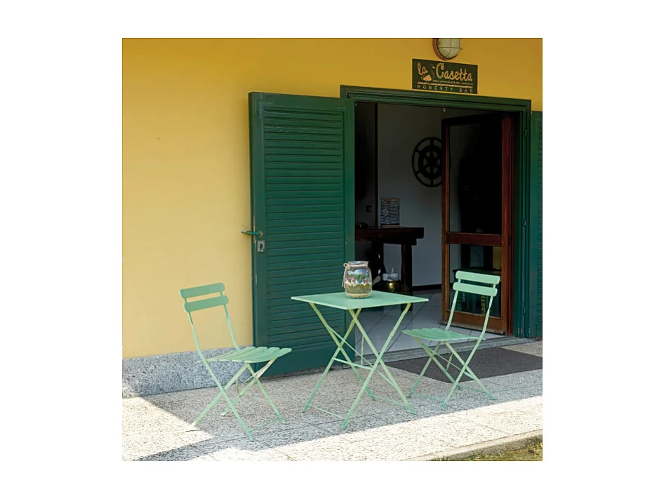 Set Di 2 Sedie Bistro' In Ferro Verde Moia