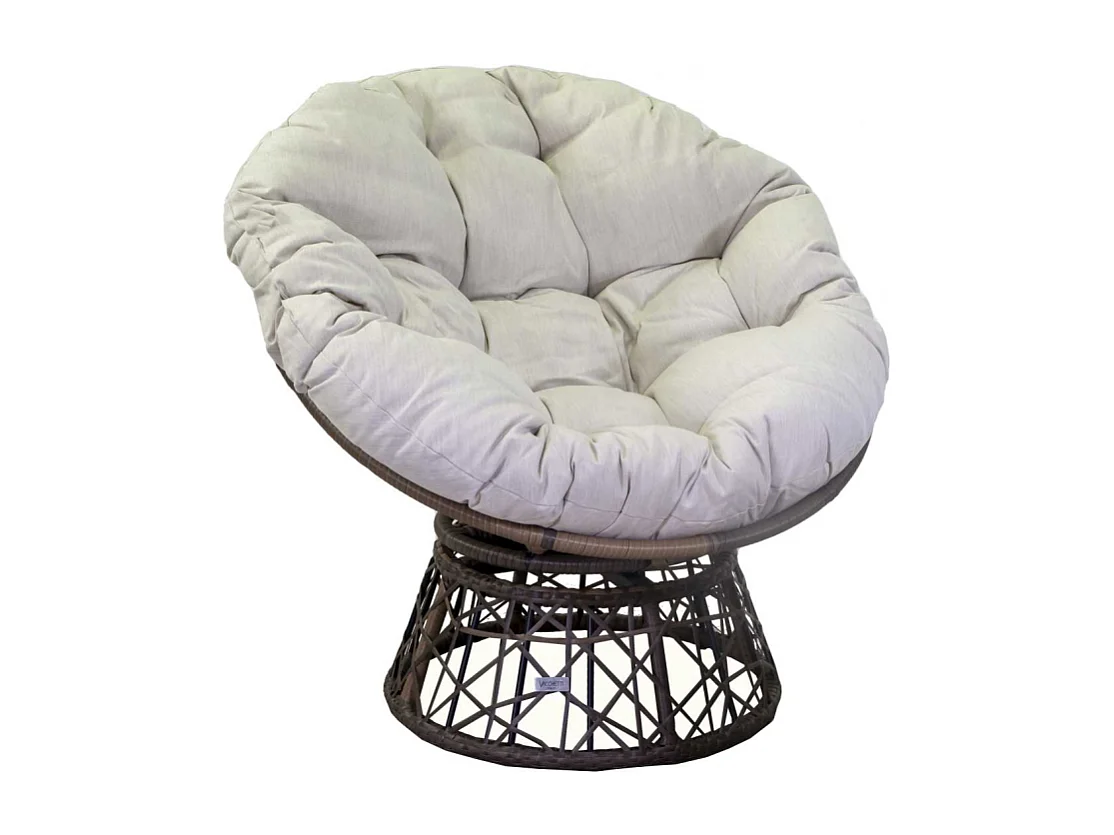 Poltrona alluminio polyrattan Baltimorapapasan con cuscino e tavolino