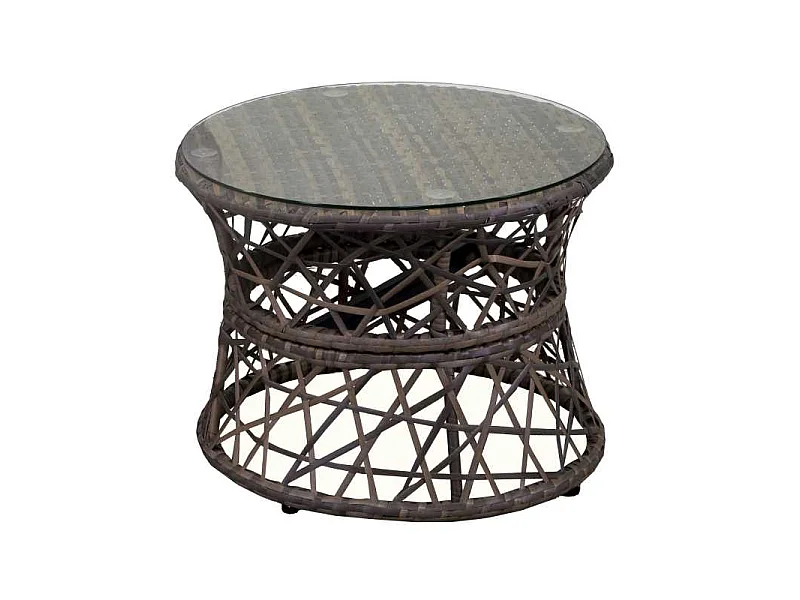 Poltrona alluminio polyrattan Baltimorapapasan con cuscino e tavolino