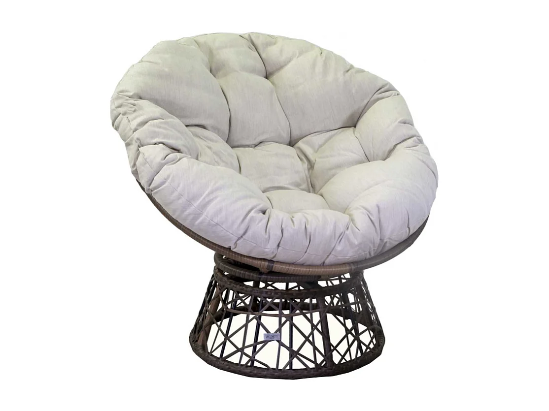 Poltrona alluminio polyrattan Baltimorapapasan con cuscino e tavolino