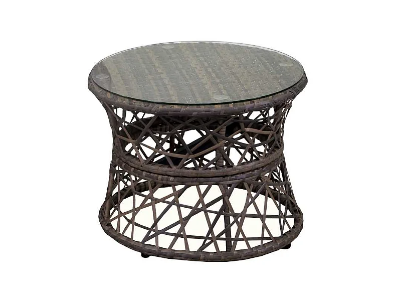 Poltrona alluminio polyrattan Baltimorapapasan con cuscino e tavolino