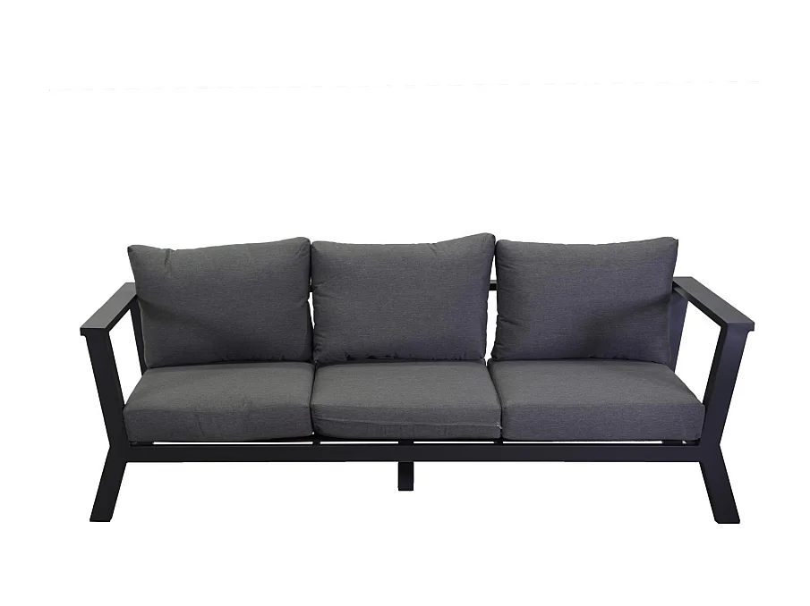 Divano alluminio riverton 3 posti antracite cm 193x78h84
