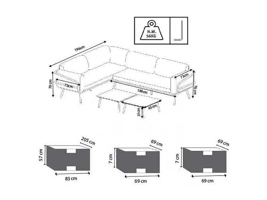 SALOTTO ANGOLARE SUEZ CON CUSCINI