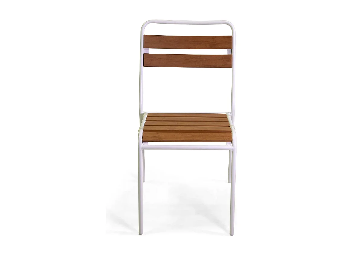 Sedia metallo Loki bianco con polywood cm 46x60h45/86