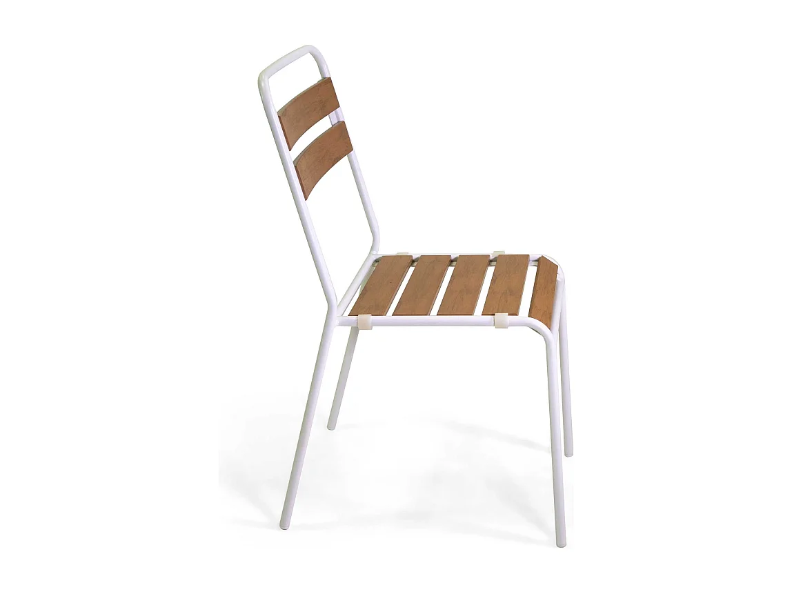 Sedia metallo Loki bianco con polywood cm 46x60h45/86