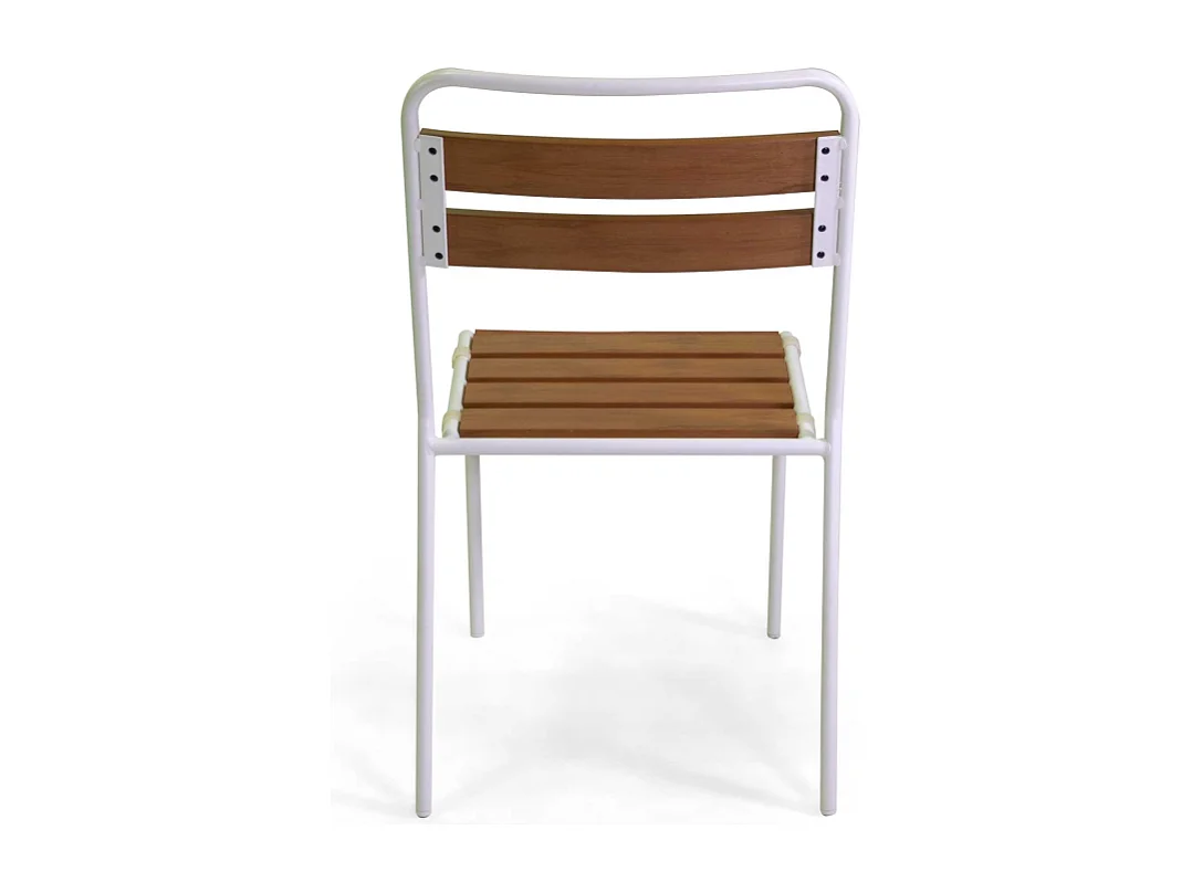 Sedia metallo Loki bianco con polywood cm 46x60h45/86