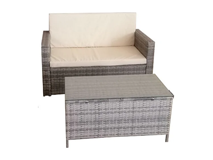 Salotto da giardino WRS066G rattan grigio WRS066G