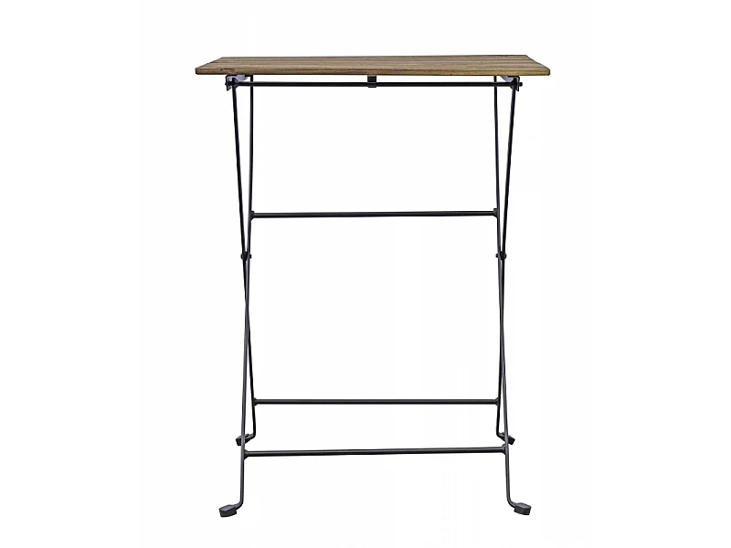 Set Bistrò In Ferro E Acacia Fsc Scura - 2 Sedie E Un Tavolo 55X54 Cm Moia