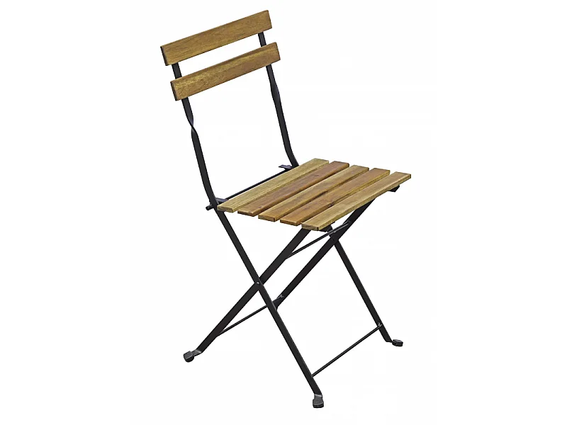 Set Bistrò In Ferro E Acacia Fsc Scura - 2 Sedie E Un Tavolo 55X54 Cm Moia