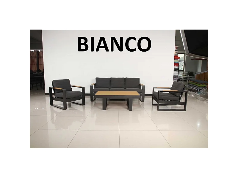 Salotto alluminio Blaine bianco 3 posti