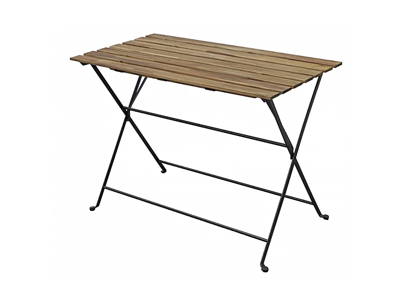 Set Bistrò In Ferro E Acacia Fsc Scura - 4 Sedie E Un Tavolo 100X54 Cm Moia