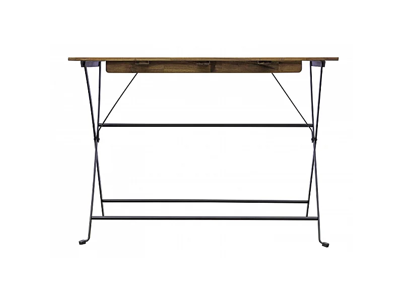 Set Bistrò In Ferro E Acacia Fsc Scura - 4 Sedie E Un Tavolo 100X54 Cm Moia