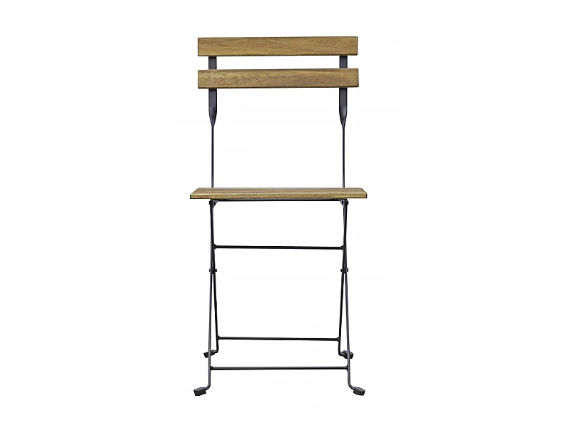 Set Bistrò In Ferro E Acacia Fsc Scura - 4 Sedie E Un Tavolo 100X54 Cm Moia