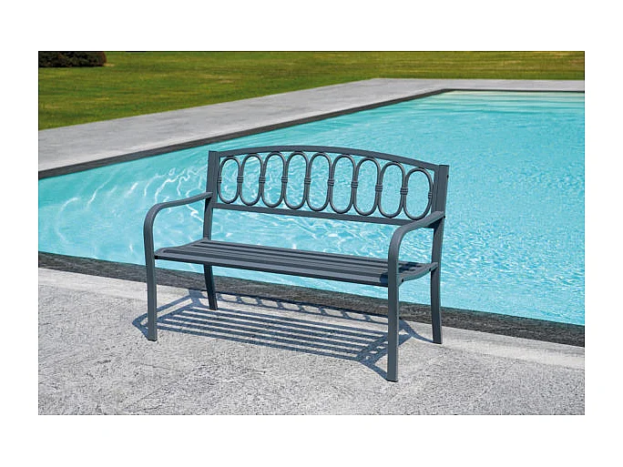 Panca 2 posti MOIA in ferro e ghisa antracite