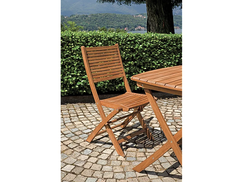 Silla de madera plegable para jardín exterior balcón terraza Giava