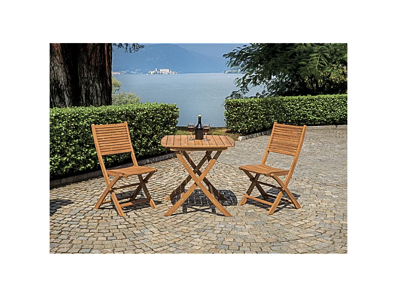 Klappbarer Gartenstuhl aus Holz für den Außenbereich Balkon Terrasse Java