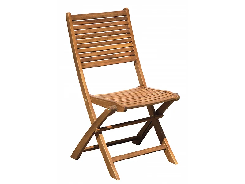 Set Di 2 Sedie Pietrasanta In Acacia Pieghevole Senza Braccioli Moia