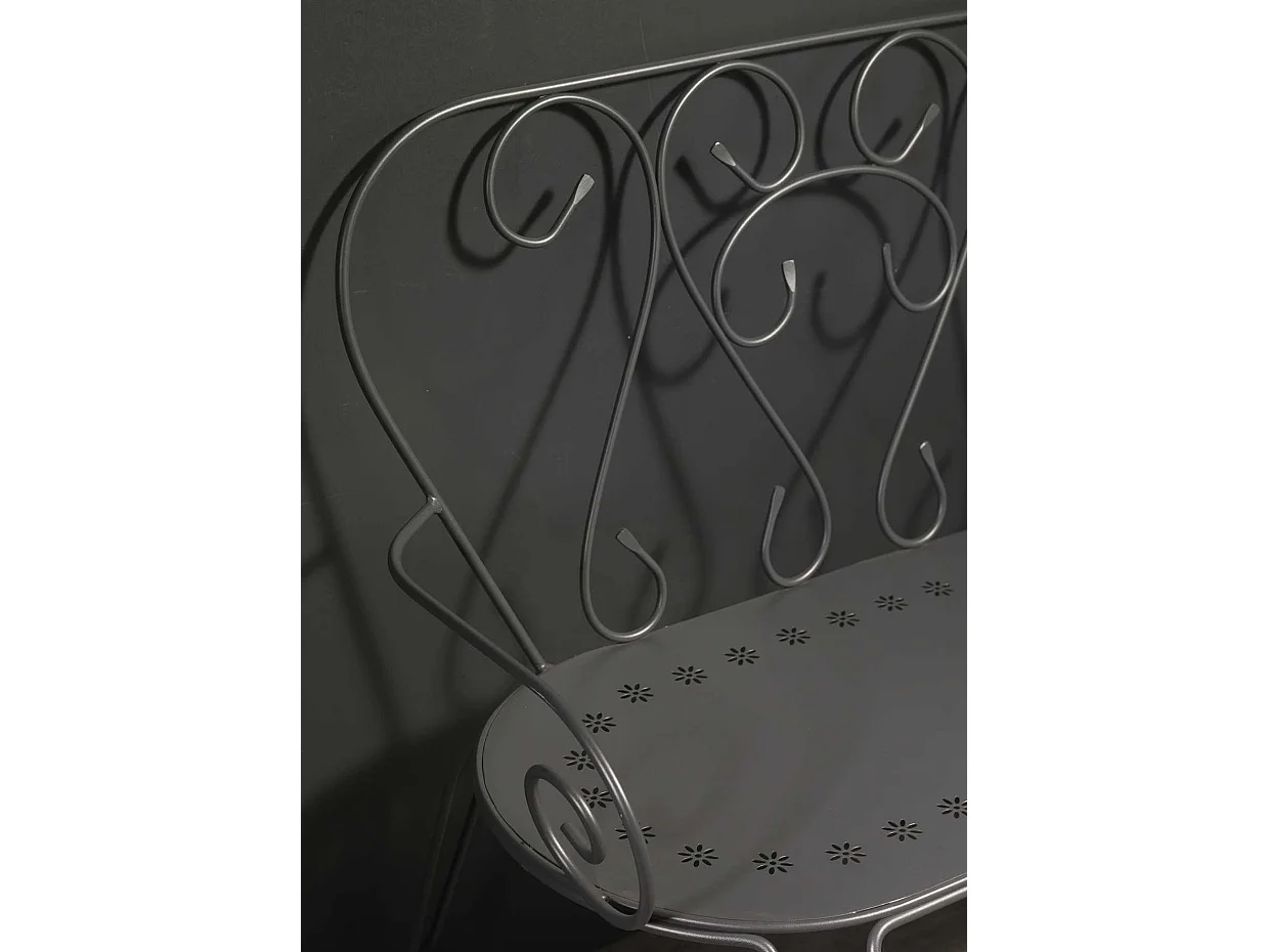 Panchina metallo new old antracite cm 105x48h88