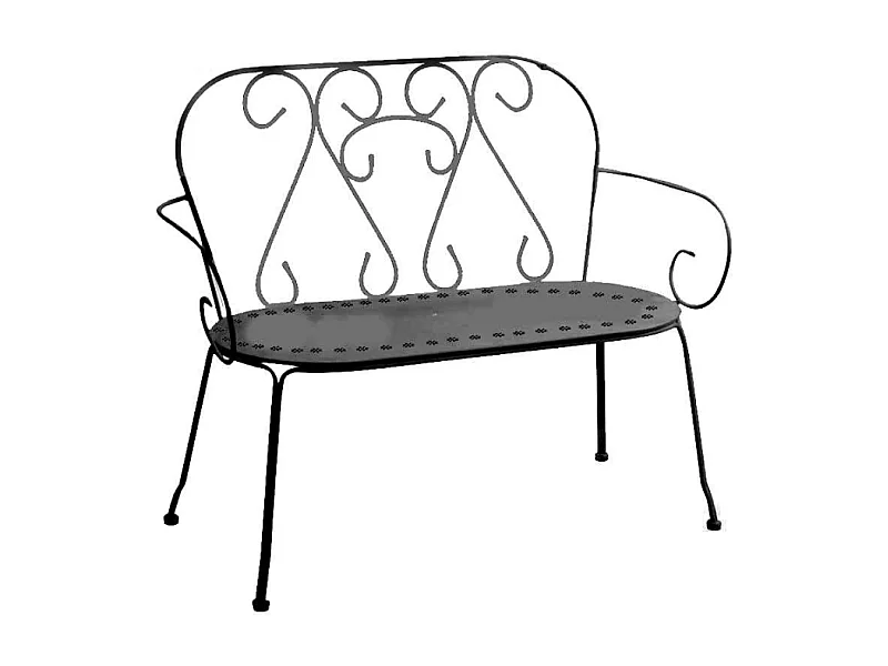 Panchina metallo new old antracite cm 105x48h88