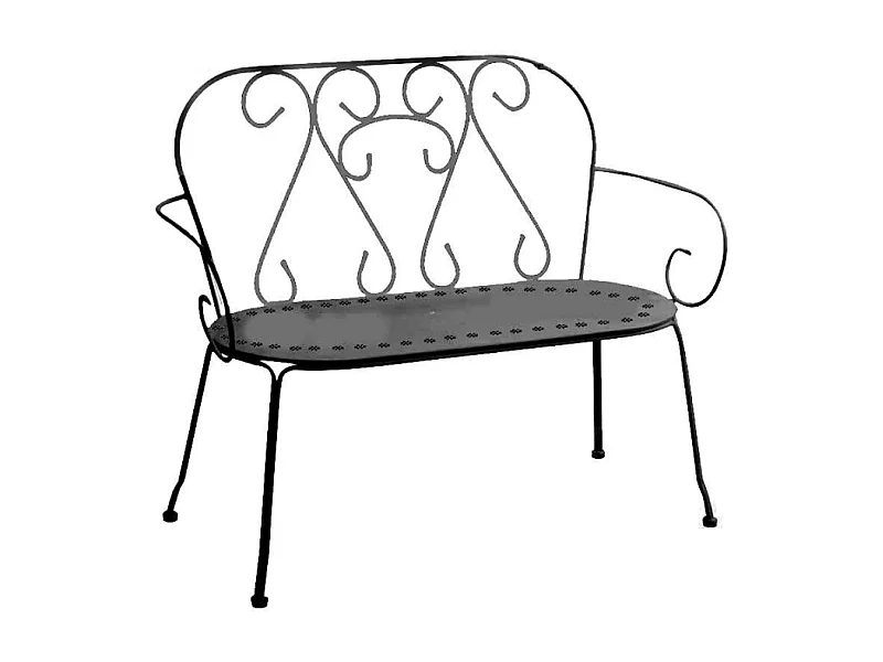 Panchina metallo new old antracite cm 105x48h88