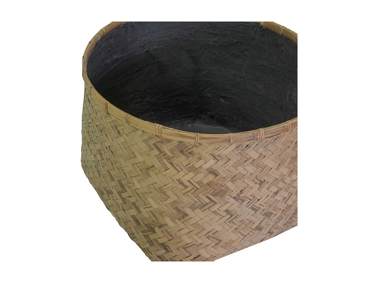 Portavaso cemento bambù 1-4 naturale tondo cm ø63h47