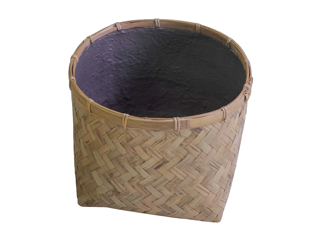 Portavaso cemento bambù 1-4 naturale tondo cm ø63h47