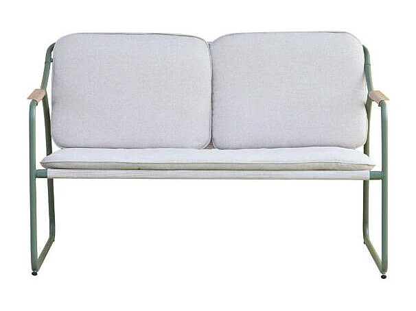 Conjunto de jardín moderno 2 sillones, sofá y mesa Tinos - Verde oscuro