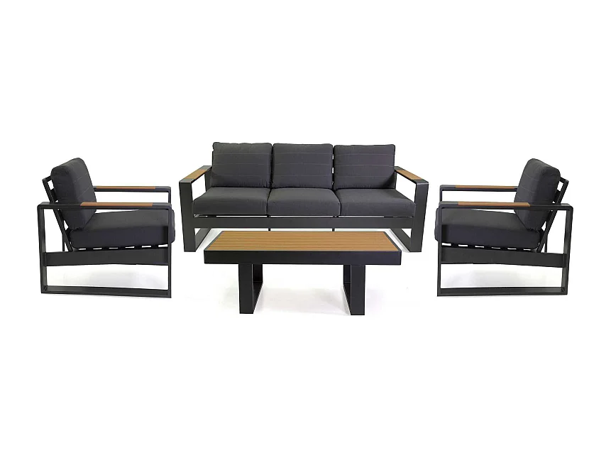 Salotto alluminio Blaine antracite 3 posti