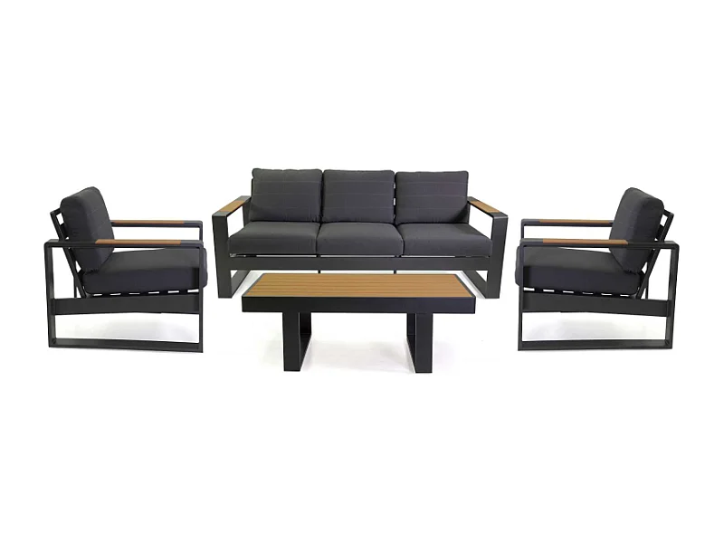 Salotto alluminio Blaine antracite 3 posti