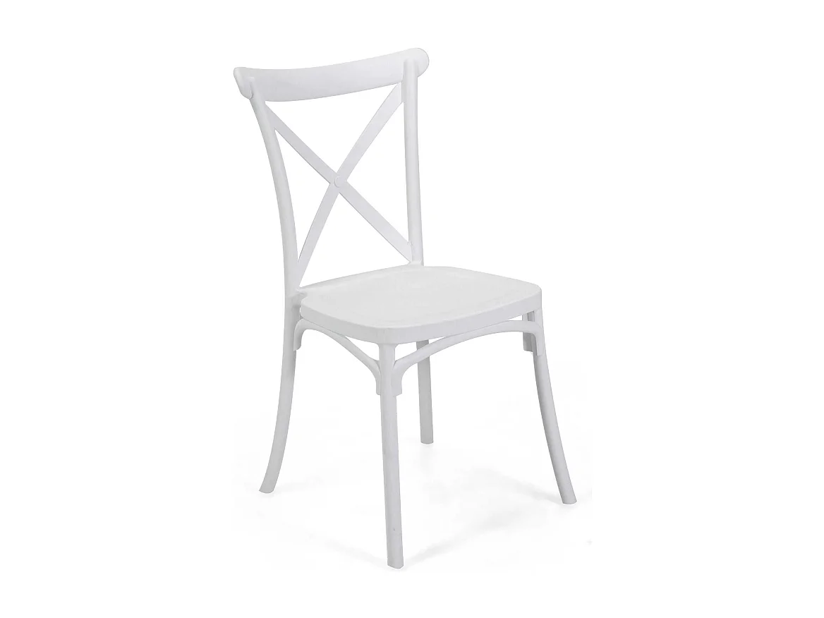 Sedia polipropilene Cross bianco cm 47x51h45,5/90