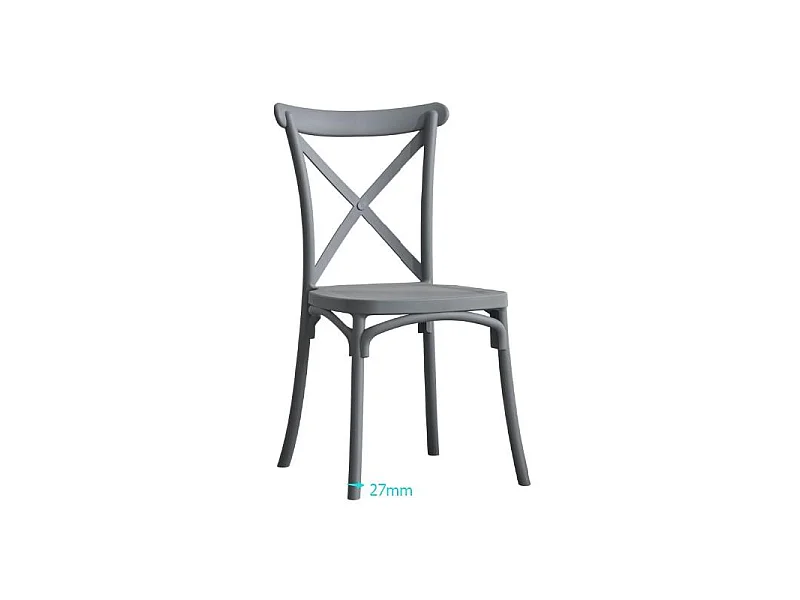 Sedia polipropilene Cross bianco cm 47x51h45,5/90