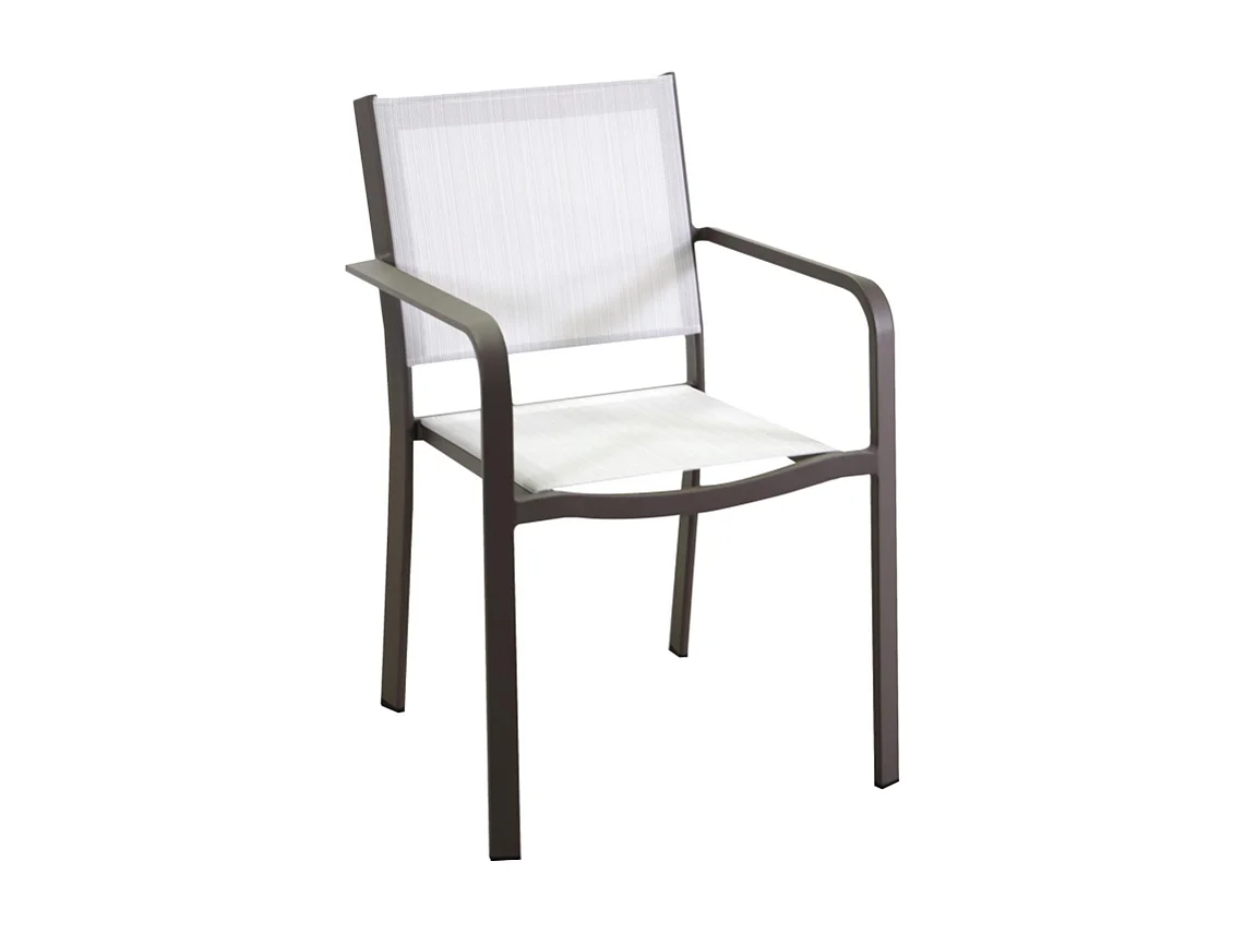 Poltrona alluminio textilene El Paso marrone cm 55x61h43/84,5