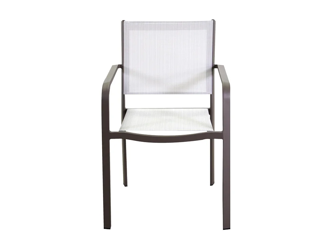 Poltrona alluminio textilene El Paso marrone cm 55x61h43/84,5