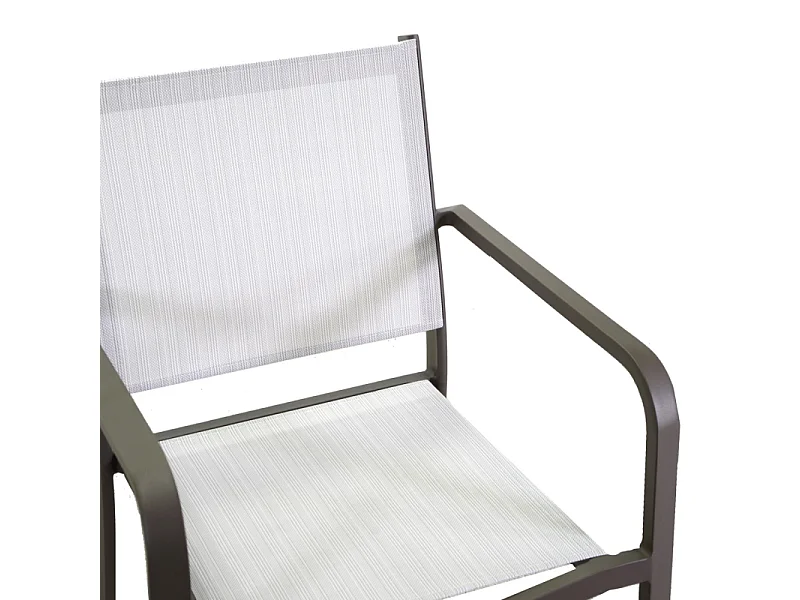 Poltrona alluminio textilene El Paso marrone cm 55x61h43/84,5