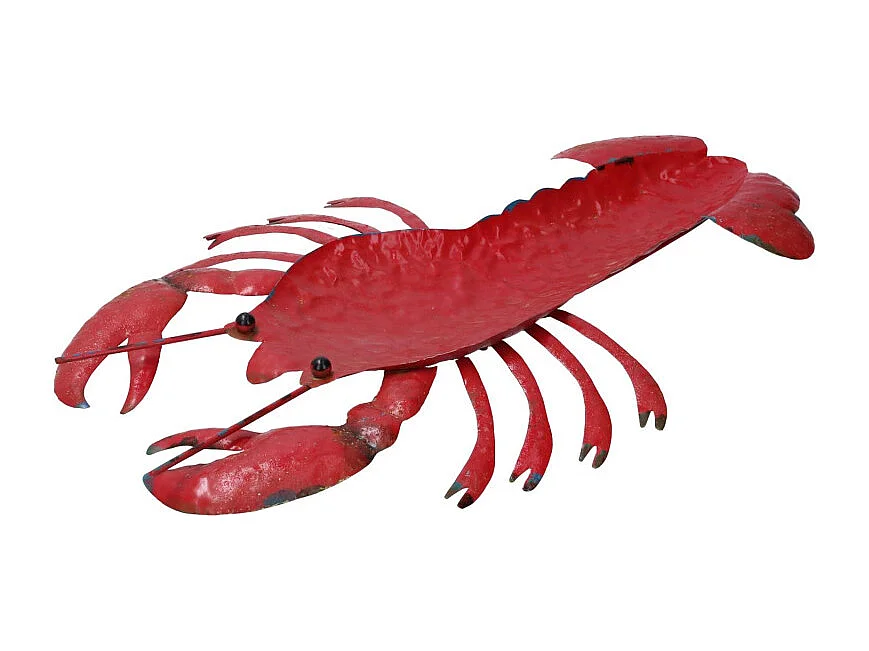 Svuotatasche metallo mare aragosta rosso cm 44,5x29,5h3