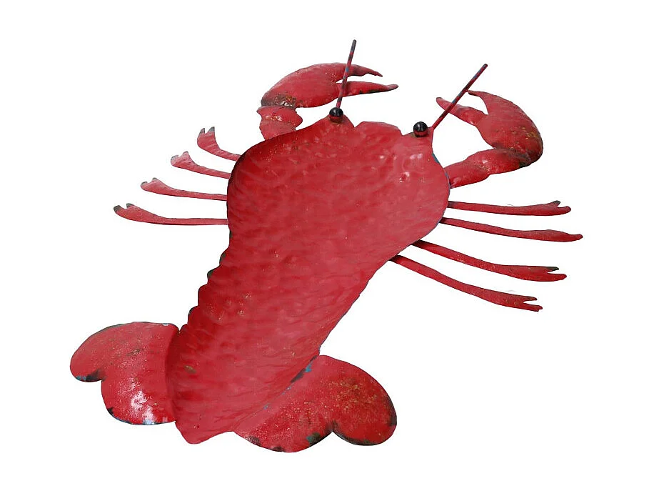 Svuotatasche metallo mare aragosta rosso cm 44,5x29,5h3