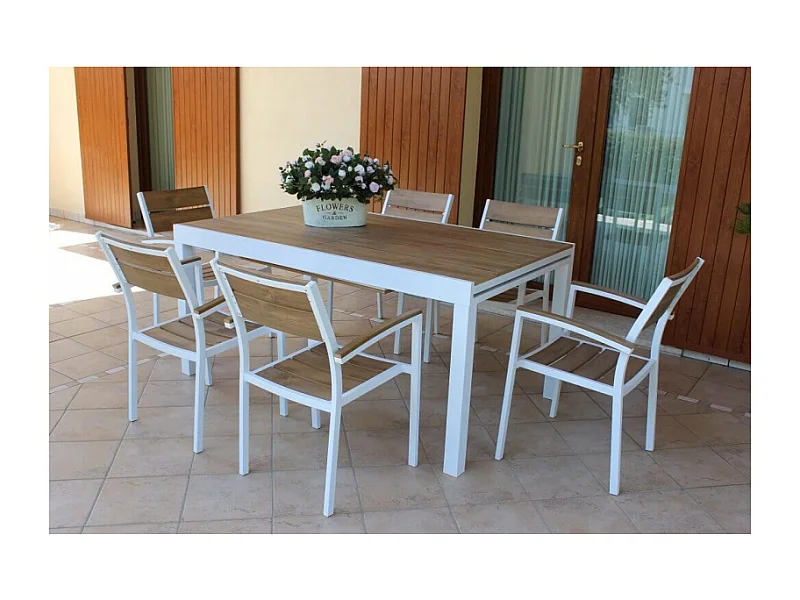 TISCH CAYMAN WEISS 160/240x95 cm