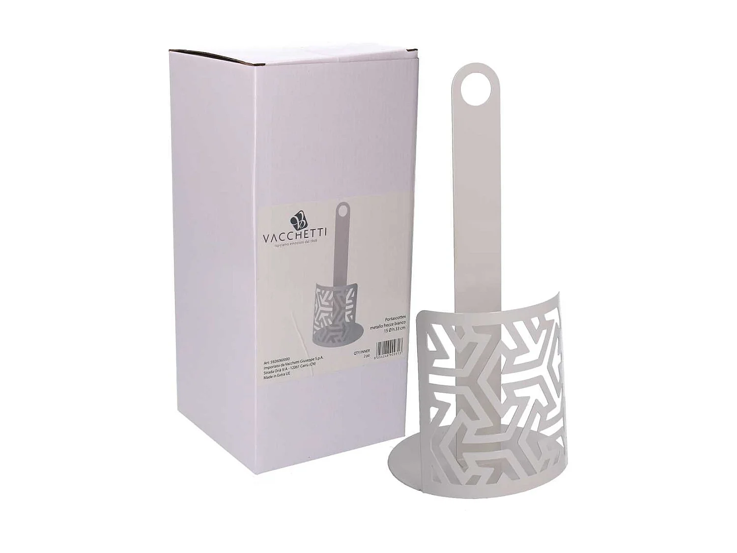 Portascottex metallo frecce bianco tondo cm ø15h33