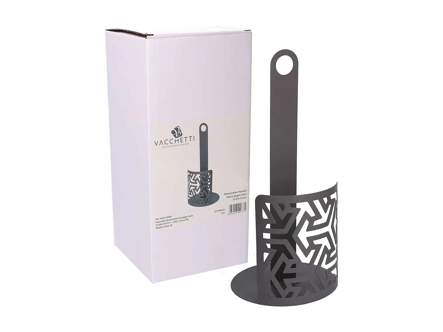 Portascottex metallo frecce grigio tondo cm ø15h33