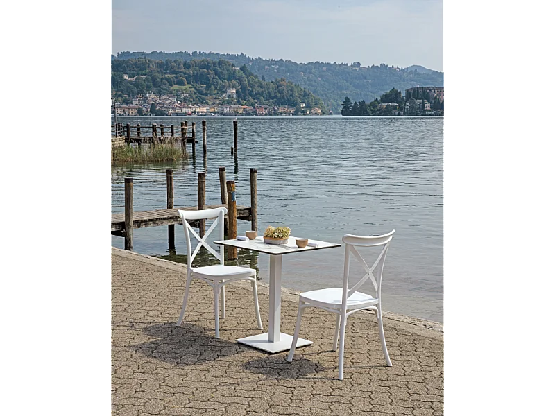 Basamento A Piastra Piatta - Acciaio Verniciato Bianco Moia