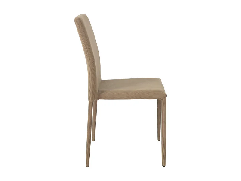 Set Da 6 Sedie Dani Velluto Millerighe Tortora