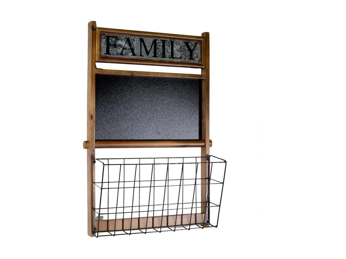 Portalettere legno 1 posto c/lavagna family cm45x14,5h66,5